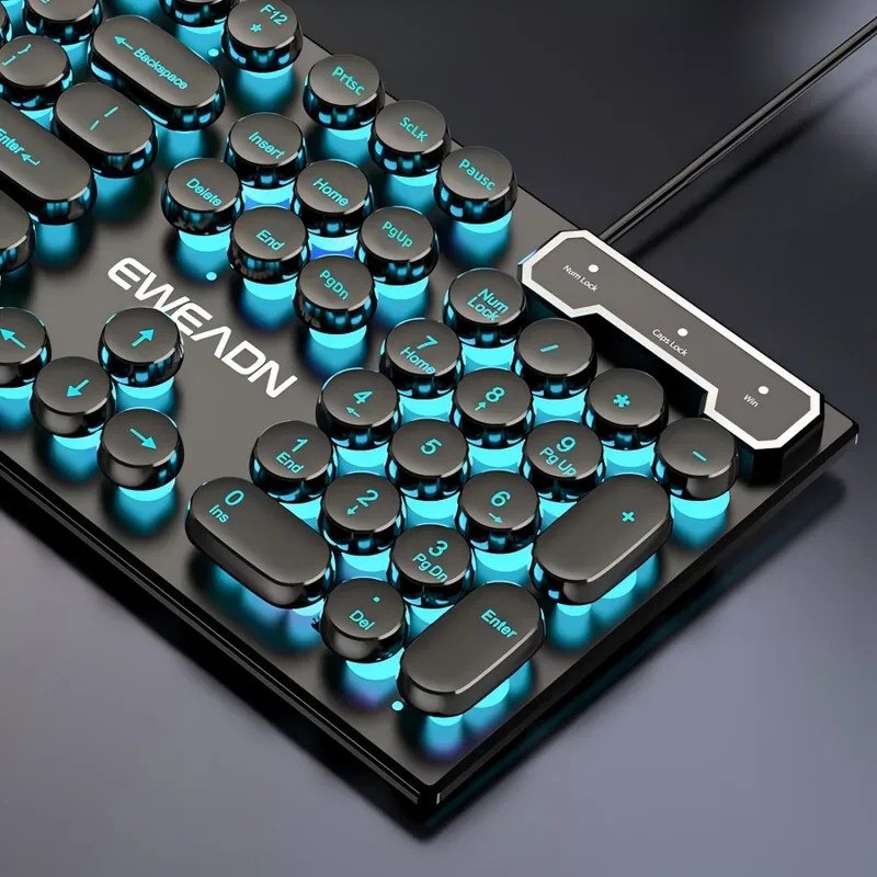 Gaming Keyboard And Mouse - مجموعة لوحة مفاتيح وماوس بتصميم ريترو