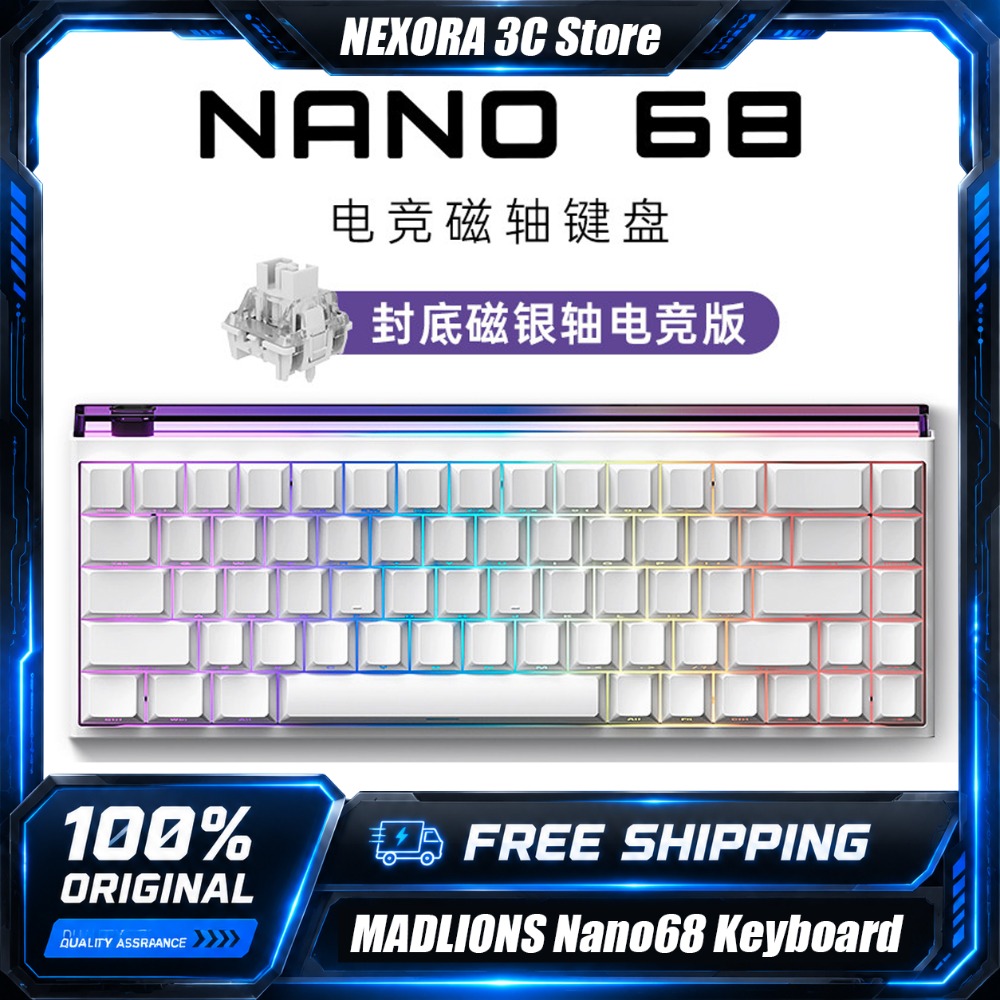 Gaming Keyboard Hall Effect Switches - لوحة مفاتيح ميكانيكية MADLIONS Nano68 بمفاتيح