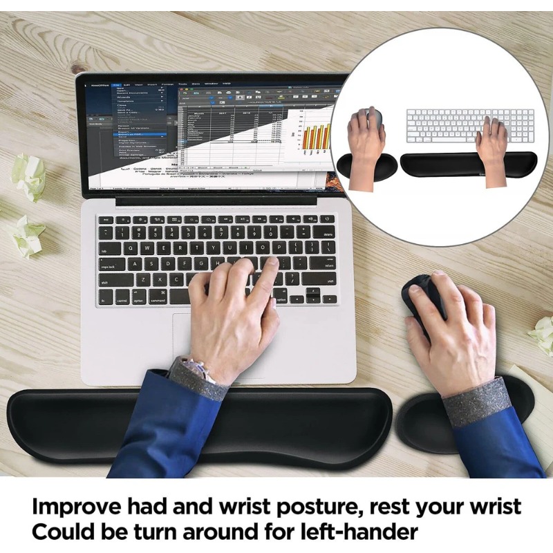 مسند معصم مريح للوحة المفاتيح  - مراجعة Gaming Keyboard And Mouse Set وسعره