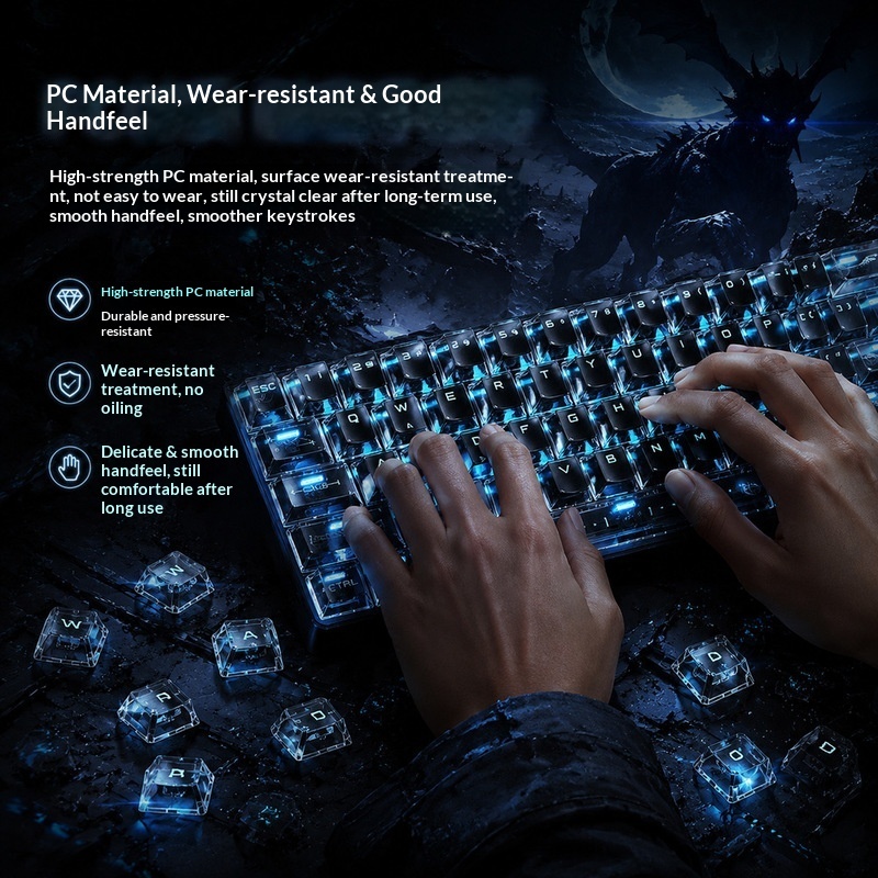 أغطية مفاتيح شفافة بإضاءة خلفي - مراجعة Keyboard Gaming Black وسعره