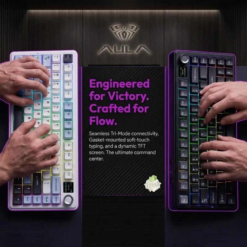 لوحة مفاتيح ميكانيكية AULA F75 - مراجعة Gaming Keyboard Nearby وسعره
