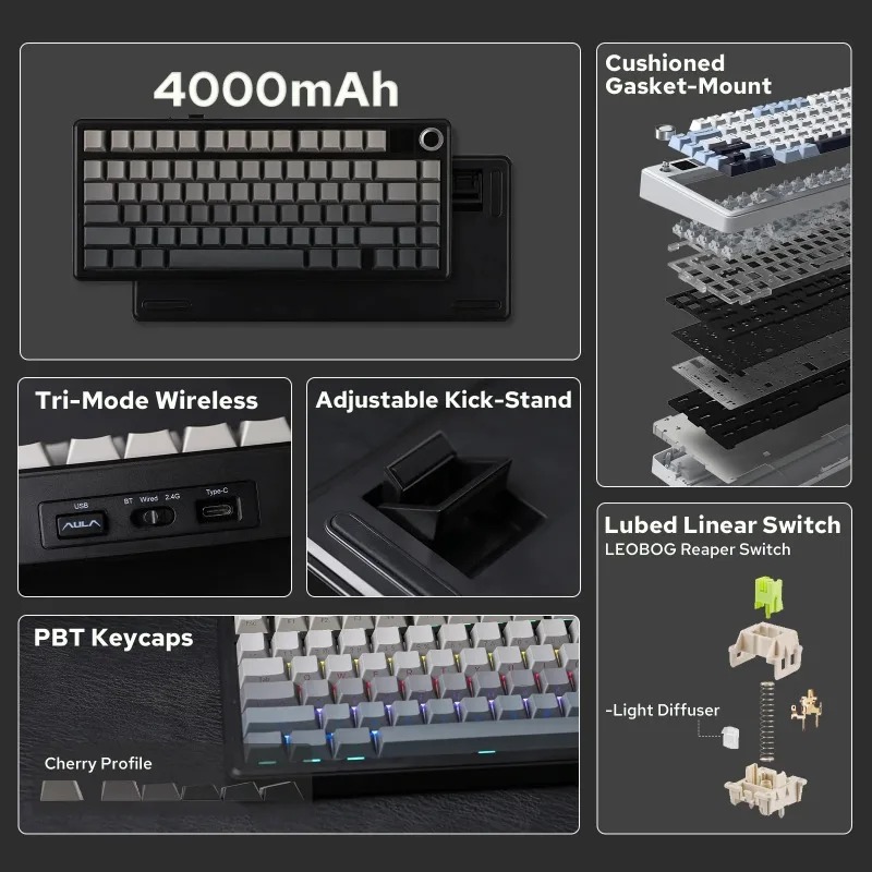 لوحة مفاتيح ميكانيكية AULA F75 - مراجعة Gaming Keyboard Nearby وسعره