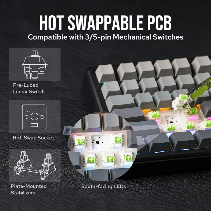 لوحة مفاتيح ميكانيكية AULA F75 - مراجعة Gaming Keyboard Nearby وسعره