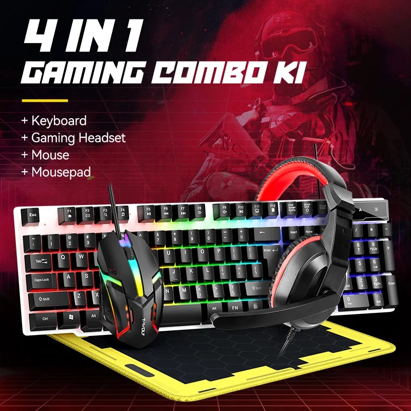 مجموعة لوحة مفاتيح وفأرة USB ج - مراجعة Gaming Keyboard And Mouse Set وسعره