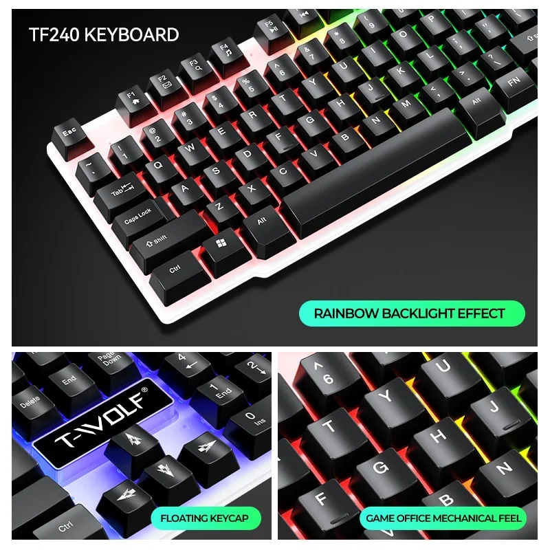 مجموعة لوحة مفاتيح وفأرة USB ج - مراجعة Gaming Keyboard And Mouse Set وسعره